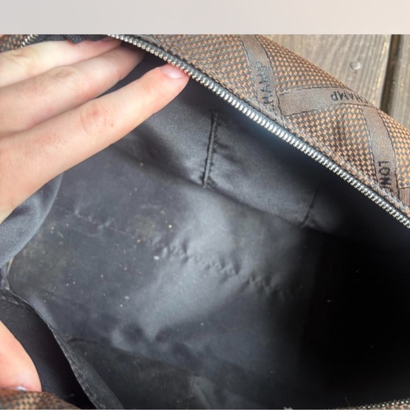 Longchamp Chic Brown Checkered Satchel with Black Accents - Picture 5 of 8